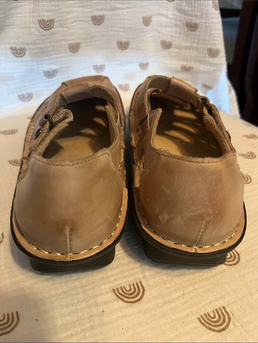 Alegria Pesca Beige Leather Fisherman Sandals size 37 - Picture 3 of 8